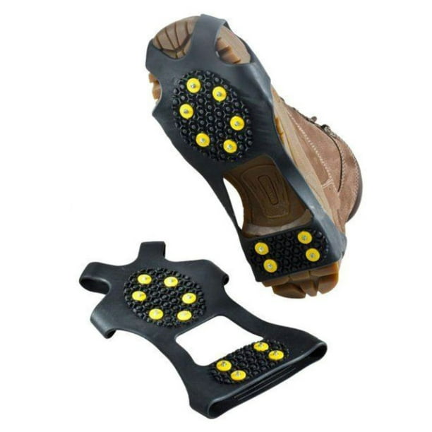 10 Spikes Crampons,Anti-Slip Ice Cleats Traction Snow Grips for Shoes,Boots